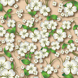 abstract seamless floral background with spring ornament on beig