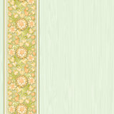 green wallpaper with floral ornament