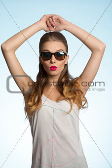 fashion girl with sunglasses