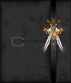 ornate frame with sabers