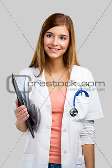 Beautiful young female doctor