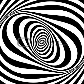 Whirl movement illusion. Op art design. . 