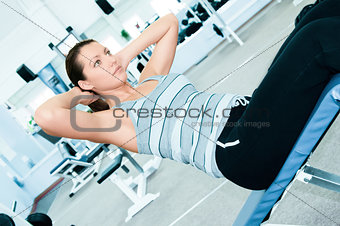 Woman in fitness club