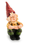 Sitting Gnome isolated with clipping path