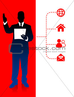 Businessman with Internet Icons