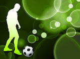 Soccer Player on Green Bubble Background