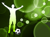 Soccer Player on Green Bubble Background