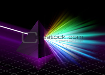 Pyramid on Colorful Spectrum Background