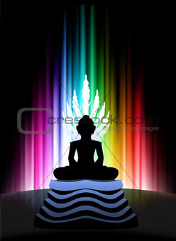 Buddha on Abstract Spectrum Background 