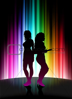 Fun Party on Abstract Spectrum Background