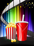 Popcorn and Soda on Abstract Spectrum Background