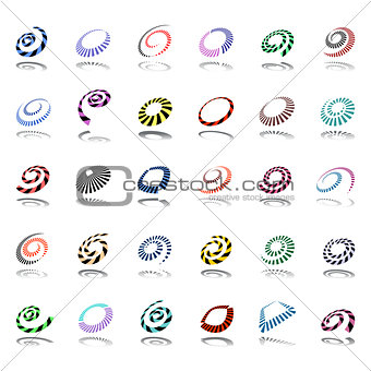 Spiral and rotation design elements. 
