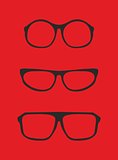 Black nerd glasses for professor or secretary