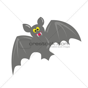 Cute hand drawn halloween bat vector illustration isolated on white background.