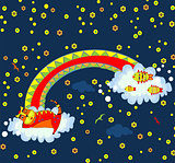 cat dreams of fish sign icon art illustration vector