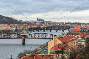 Prague panorama view from Vysehrad