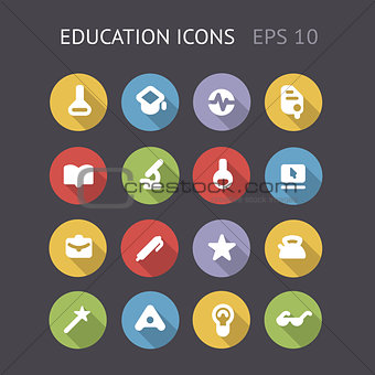 Flat Icons For Education