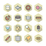 Thin Line Icons For Food