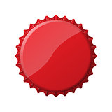 Red bottle cap on white background