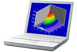 scientific graph on a laptop
