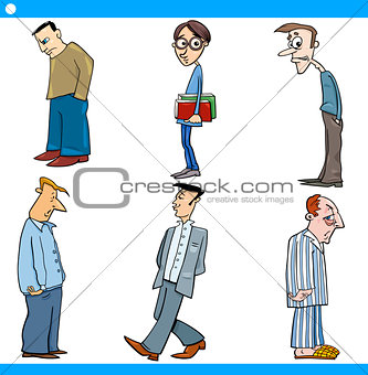 men characters set cartoon illustration