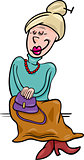 senior grandmother cartoon illustration