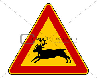 Reindeer warning sign