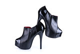 Black high heel female shoes 