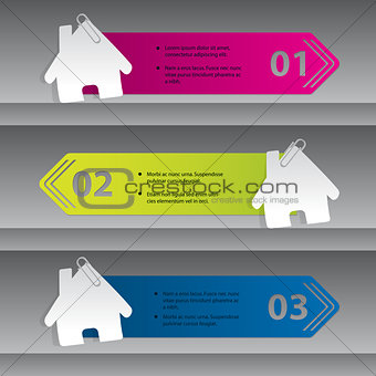 Infographic design with house labels