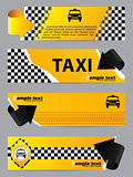 Cool taxi company banner set of 4