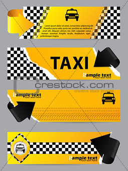Cool taxi company banner set of 4