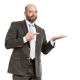 business man pointing