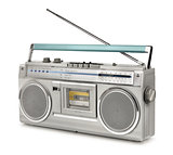 Eighties vintage radio cassette player