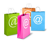 Colorful net trade shopping bags