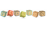 Word FASHION written with alphabet blocks