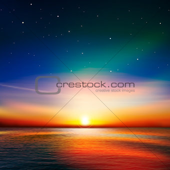 abstract background with clouds and sea sunrise