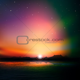 abstract background with silhouette of mountains