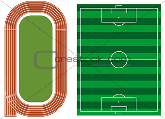 Athletics track with soccer field