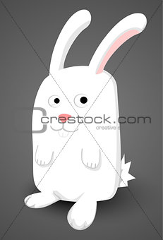 Cute cartoon white bunny
