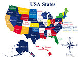 USA map with states and capital cities