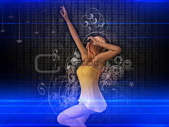 Dancing girl illustration
