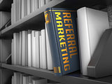 Referral Marketing - Title of Book. Educational Concept.