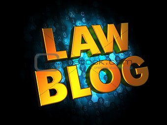 Law Blog - Gold 3D Words.