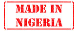 Made in  Nigeria - inscription on Red Rubber Stamp.