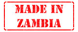 Made in Zambia - inscription on Red Rubber Stamp.