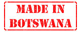 Made in Botswana - inscription on Red Rubber Stamp.