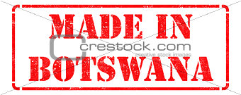 Made in Botswana - inscription on Red Rubber Stamp.