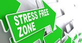 Stress Free Zone on Green Direction Sign - Arrow.