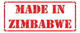 Made in Zimbabwe - inscription on Red Rubber Stamp.