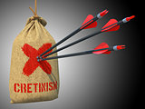 Cretinism - Arrows Hit in Red Mark Target.